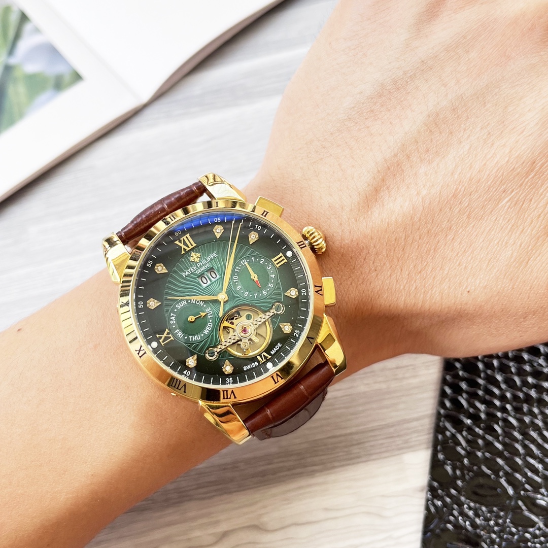 NO:337438,Complex timepiece, luxurious and atmospheric, classic new products, shockingly launched [Latest] Patek Philippe, multi-functional boutique, large flywheel design [Type] boutique men's watch [Watch strap] real cowhide strap [Movement] high-end fully automatic mechanical movement [Mirror] mineral reinforced glass (more high definition) Elegant taste, vast and atmospheric, ingenious, wrist treasure, size diameter 42mm/12.5mm, hot sale!  Welcome to reprint!  ,,patek philippe,cowhide19860909复杂时计 奢华大气 经典新品 震撼上市【最新】百达翡丽 多功能精品 大飞轮设计【类型】精品男士腕表【表带】真牛皮表带【机芯】高端全自动机械机芯【镜面】矿物质强化玻璃（更高清） 品味高雅 浩瀚大气 匠心独运 腕间瑰宝 尺寸直径42mm/12.5mm热卖上市！欢迎转载！,,patek philippe,cowhide,Watch