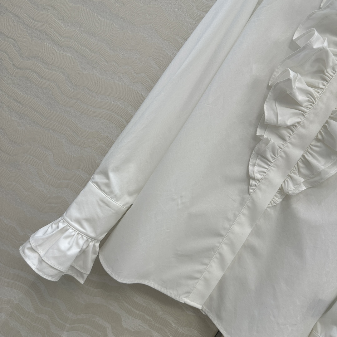 独家首发❤️原单品质，RL紫标高定度假新品长袖衬衫❤️法式宫廷风气质单品，花边立领定位压褶工艺。气质版型