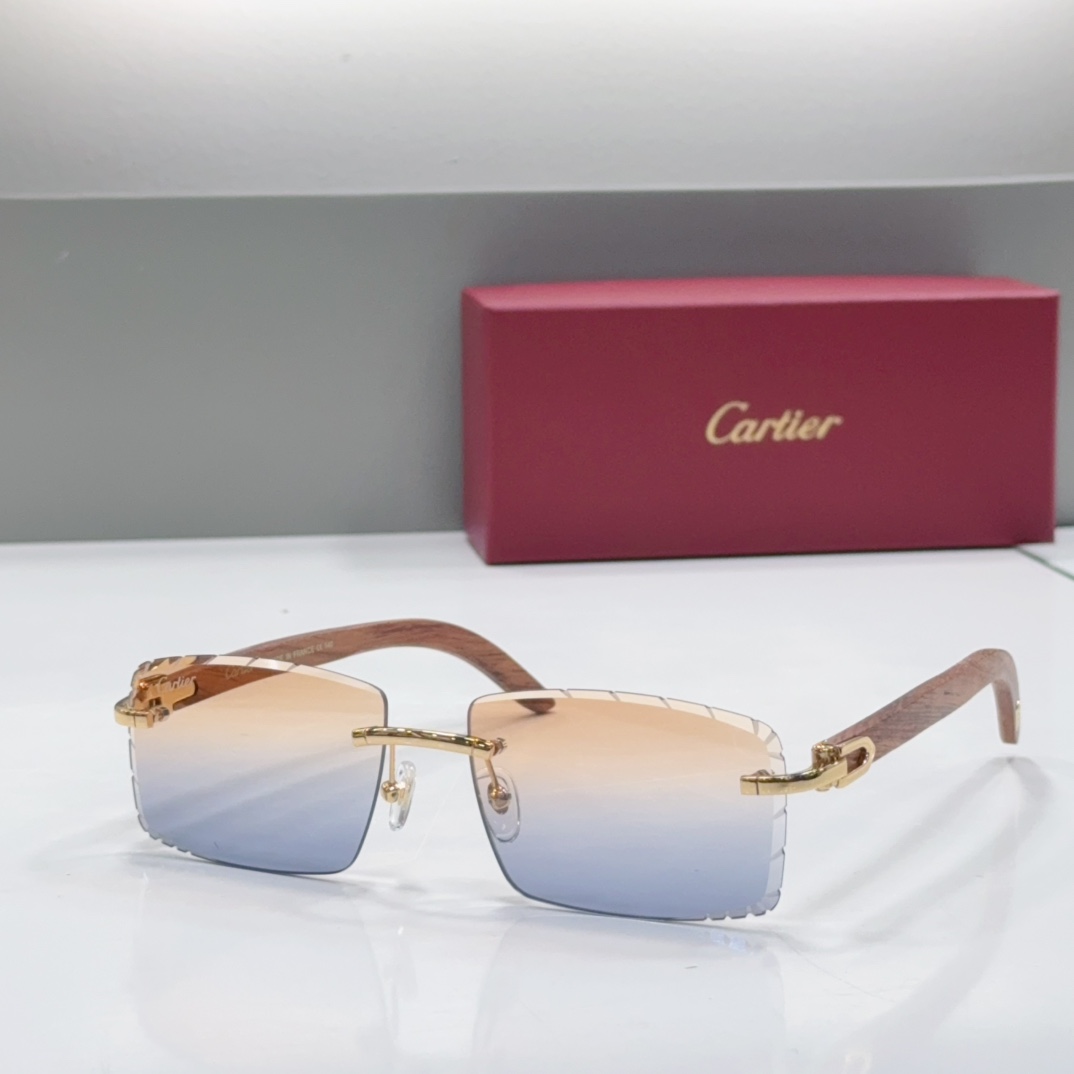 Cartier Frameless Wooden Temple Glasses