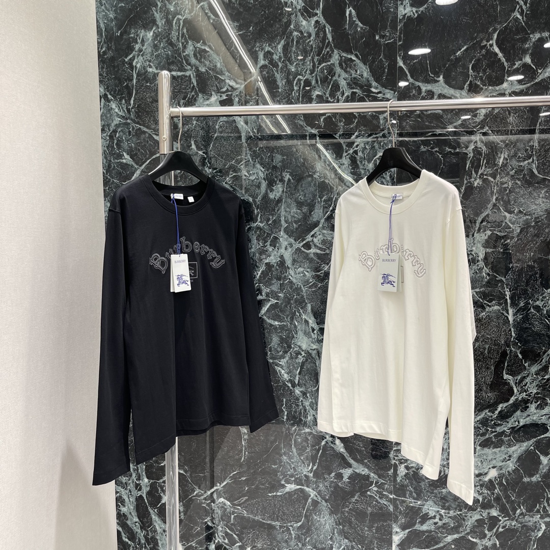 BBR 秋冬新款 圆领刺绣长袖T恤 胸前点缀刺绣字母➕战马徽标图案品牌自带的时尚感立现随心打造休闲风格 