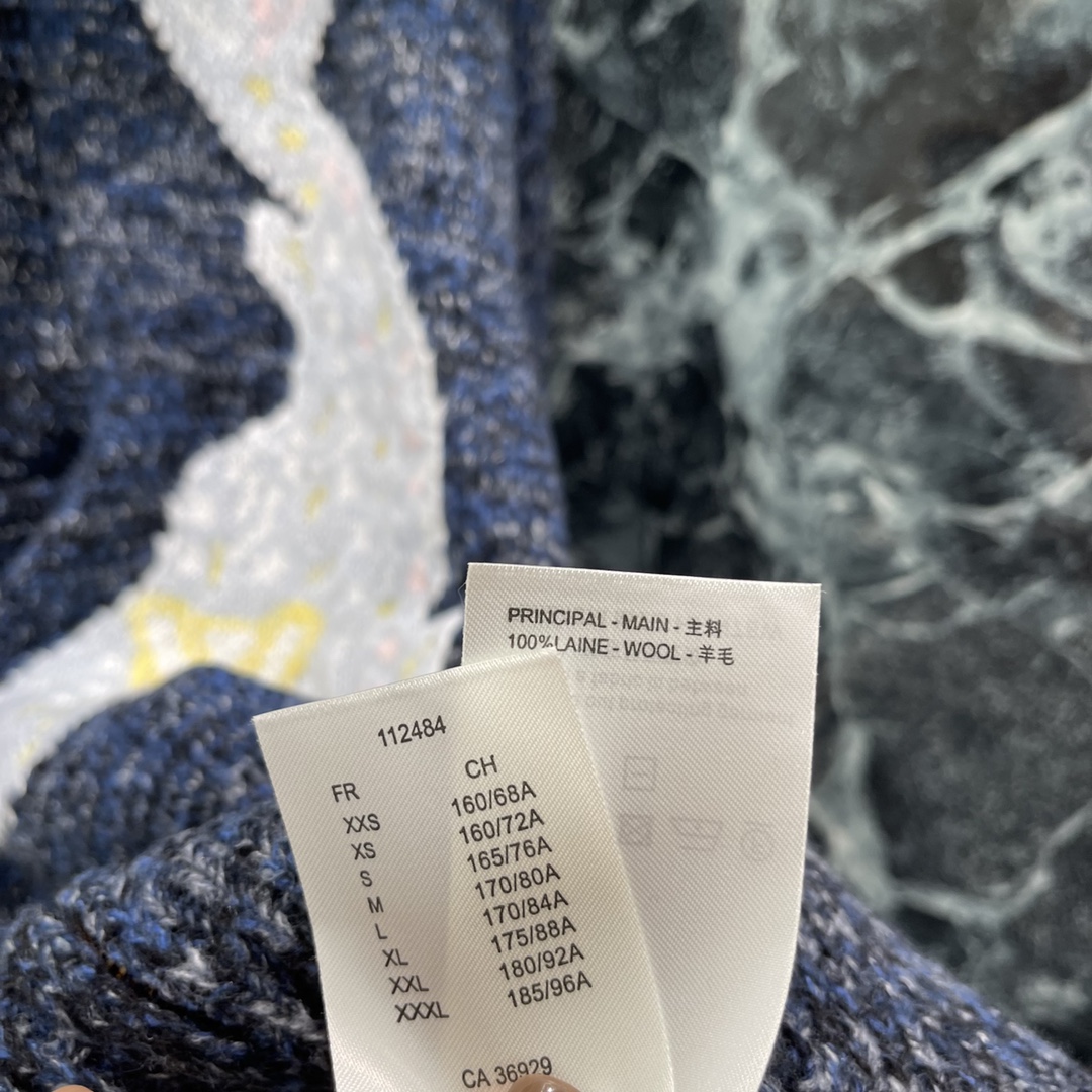 路易 25秋冬新款 撞色针织外套 Pharrell Williams X Nigo联名款 大翻领宽松版型