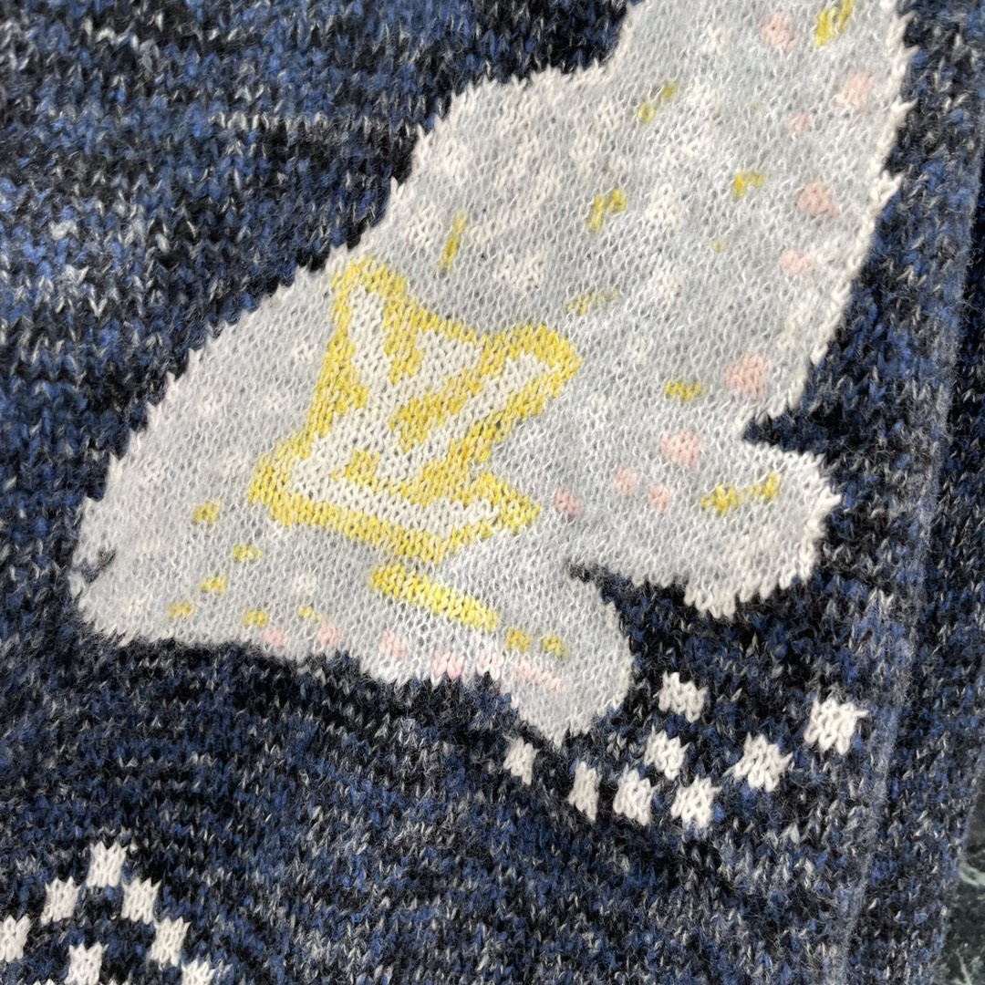 路易 25秋冬新款 撞色针织外套 Pharrell Williams X Nigo联名款 大翻领宽松版型