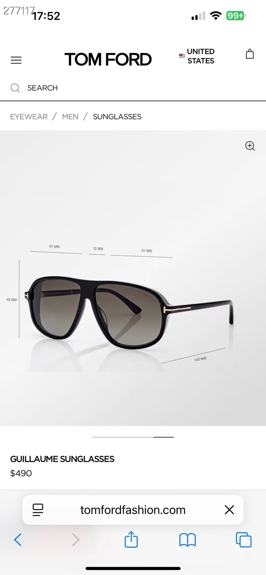 ‼️ 官网图 TOM FOR*官网原版一比一汤姆福*官网秋冬新款 刚刚到货FT1208，Size：61-