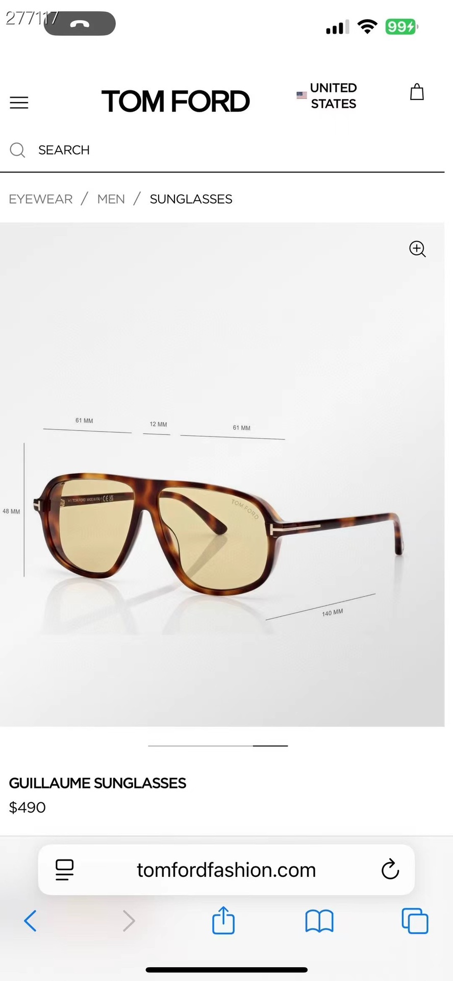 ‼️ 官网图 TOM FOR*官网原版一比一汤姆福*官网秋冬新款 刚刚到货FT1208，Size：61-