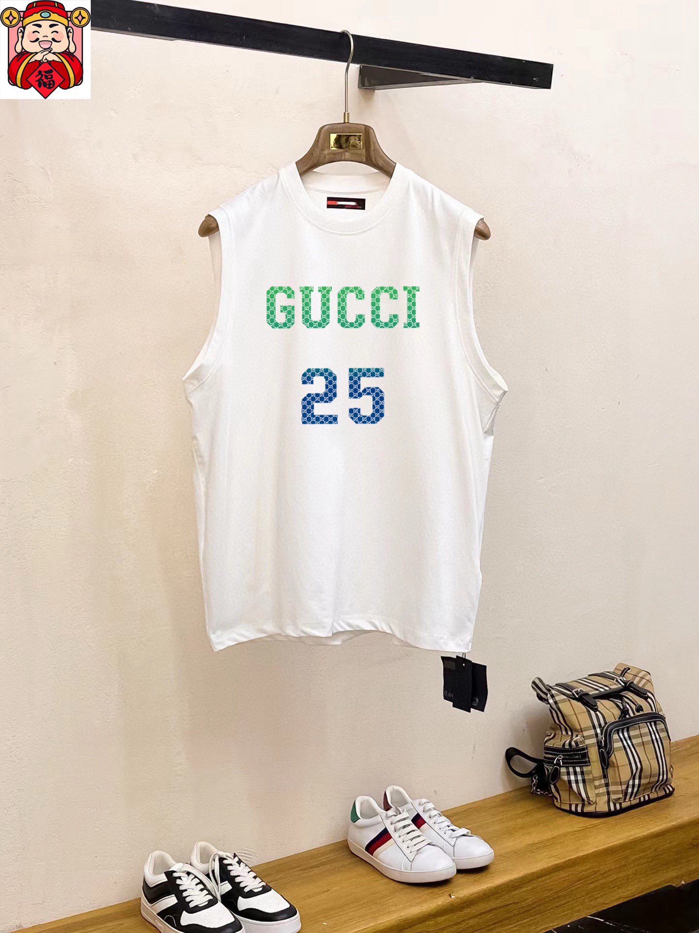 Gucci 品牌【GUCCI 古奇】2025夏季新品背心T袖 简约款式 任何人都可以轻松驾驶 进口定制丝光棉面料 手软舒适有型 吸汗透气
