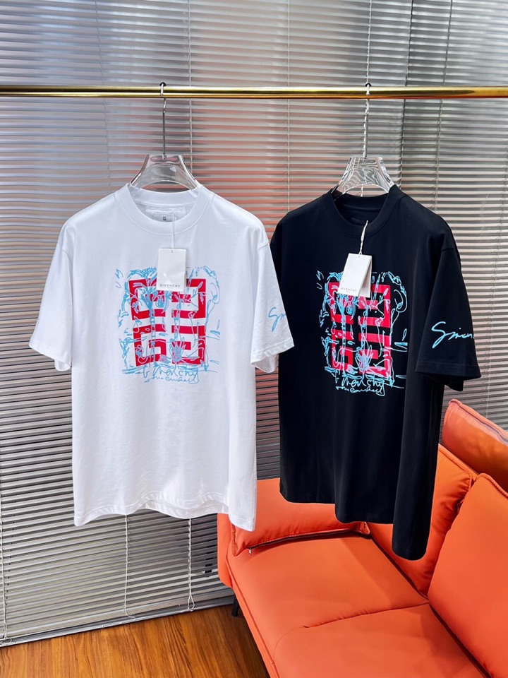 Givenchy 纪梵希2025春夏新品短袖圆领T恤，原版印花刺绣字母Logo，三标齐 帅气时尚，简约百