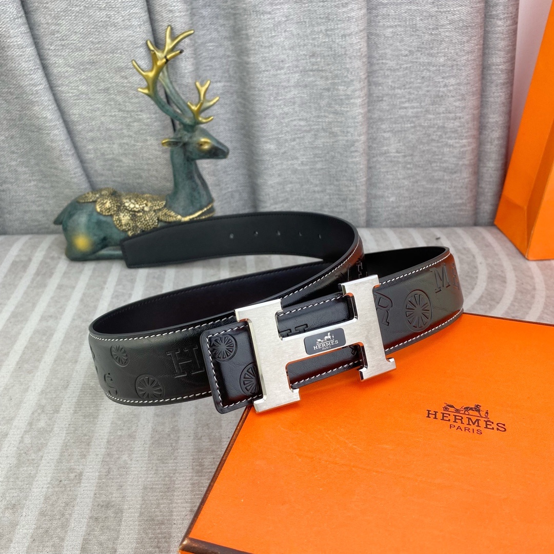 爱马仕💕 特种皮腰带系列 ,原厂五金精品不锈钢扣,手感柔软舒适 宽3.8CM。