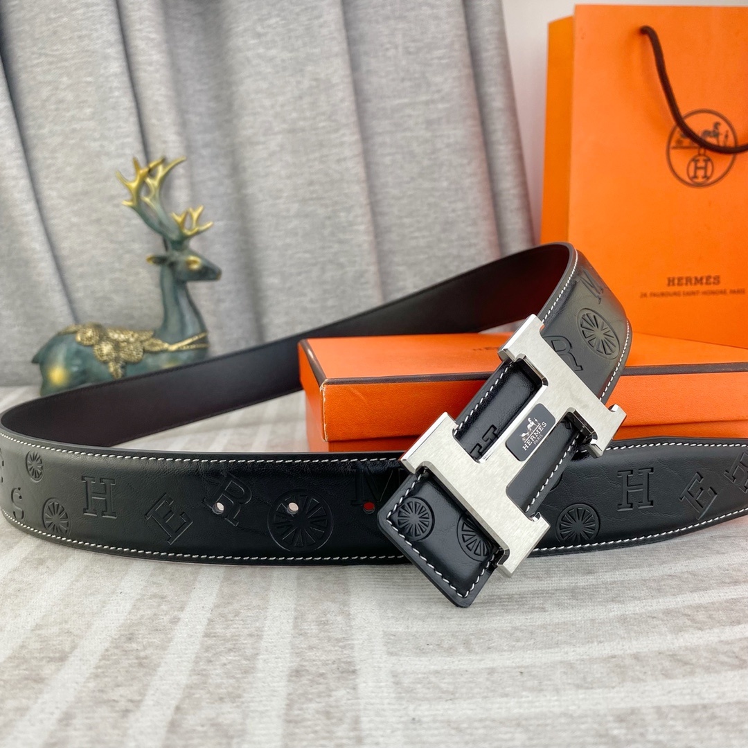 爱马仕💕 特种皮腰带系列 ,原厂五金精品不锈钢扣,手感柔软舒适 宽3.8CM。