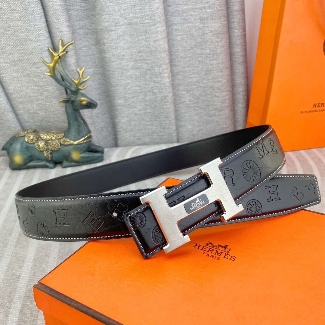 爱马仕💕 特种皮腰带系列 ,原厂五金精品不锈钢扣,手感柔软舒适 宽3.8CM。