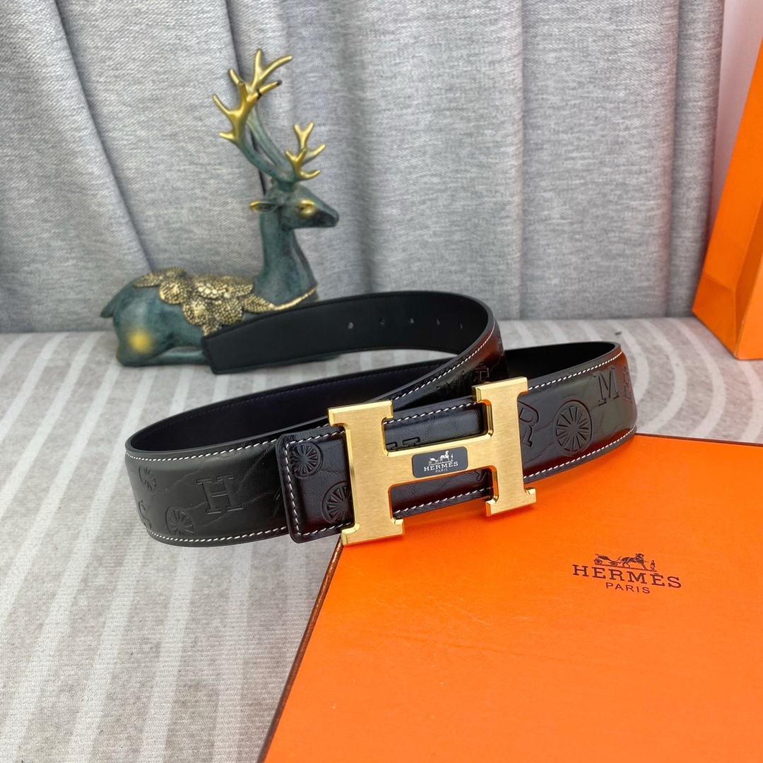 爱马仕💕 特种皮腰带系列 ,原厂五金精品不锈钢扣,手感柔软舒适 宽3.8CM。