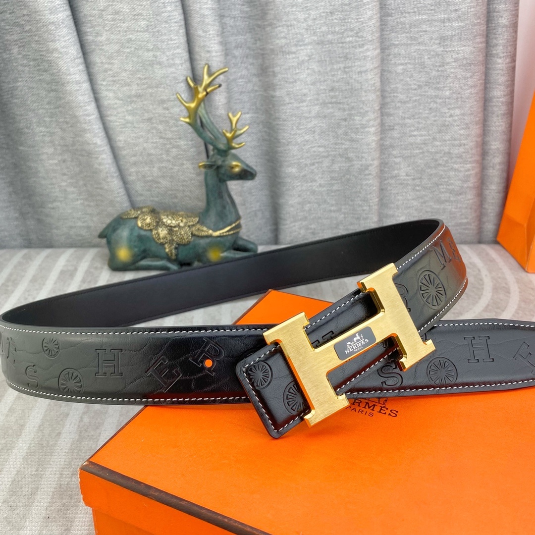 爱马仕💕 特种皮腰带系列 ,原厂五金精品不锈钢扣,手感柔软舒适 宽3.8CM。