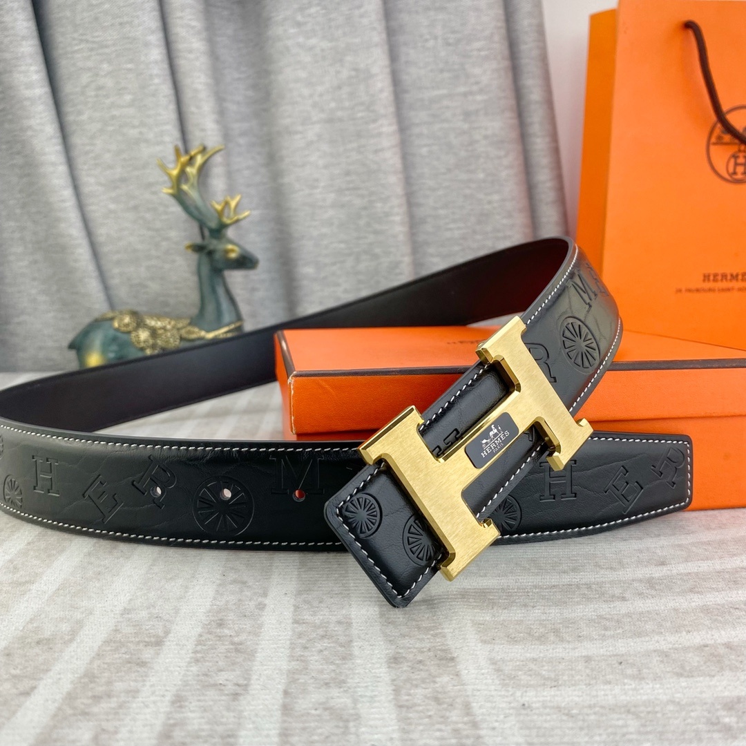 爱马仕💕 特种皮腰带系列 ,原厂五金精品不锈钢扣,手感柔软舒适 宽3.8CM。