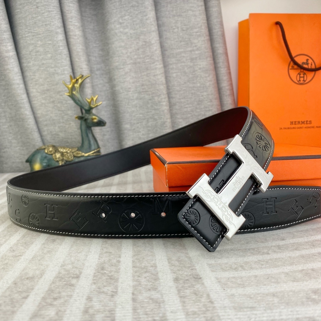 爱马仕💕 特种皮腰带系列 ,原厂五金精品不锈钢扣,手感柔软舒适 宽3.8CM。