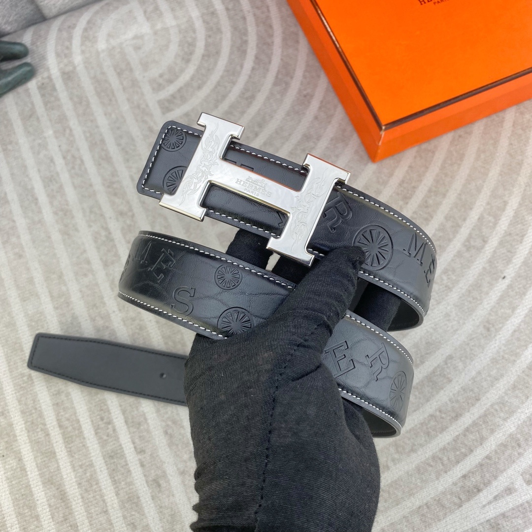 爱马仕💕 特种皮腰带系列 ,原厂五金精品不锈钢扣,手感柔软舒适 宽3.8CM。