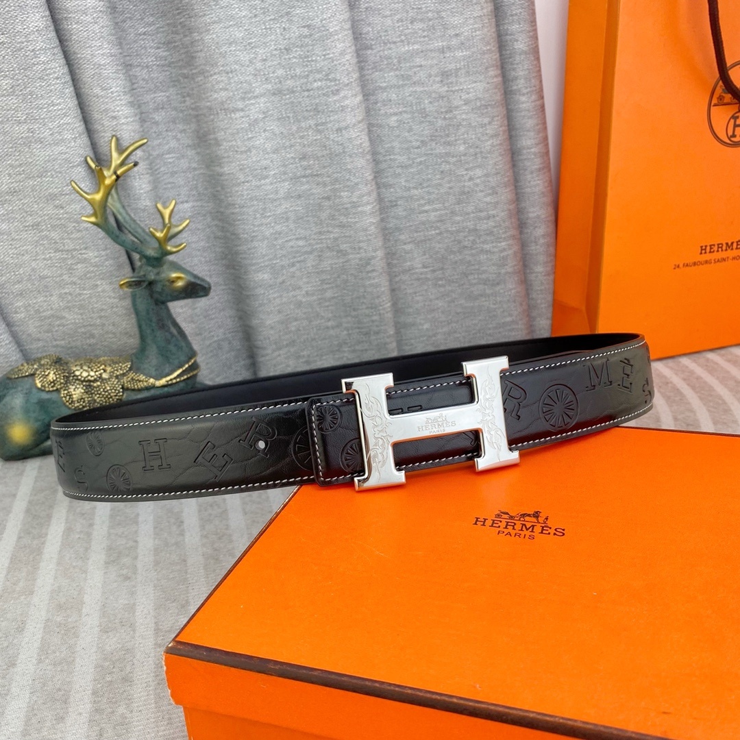 爱马仕💕 特种皮腰带系列 ,原厂五金精品不锈钢扣,手感柔软舒适 宽3.8CM。