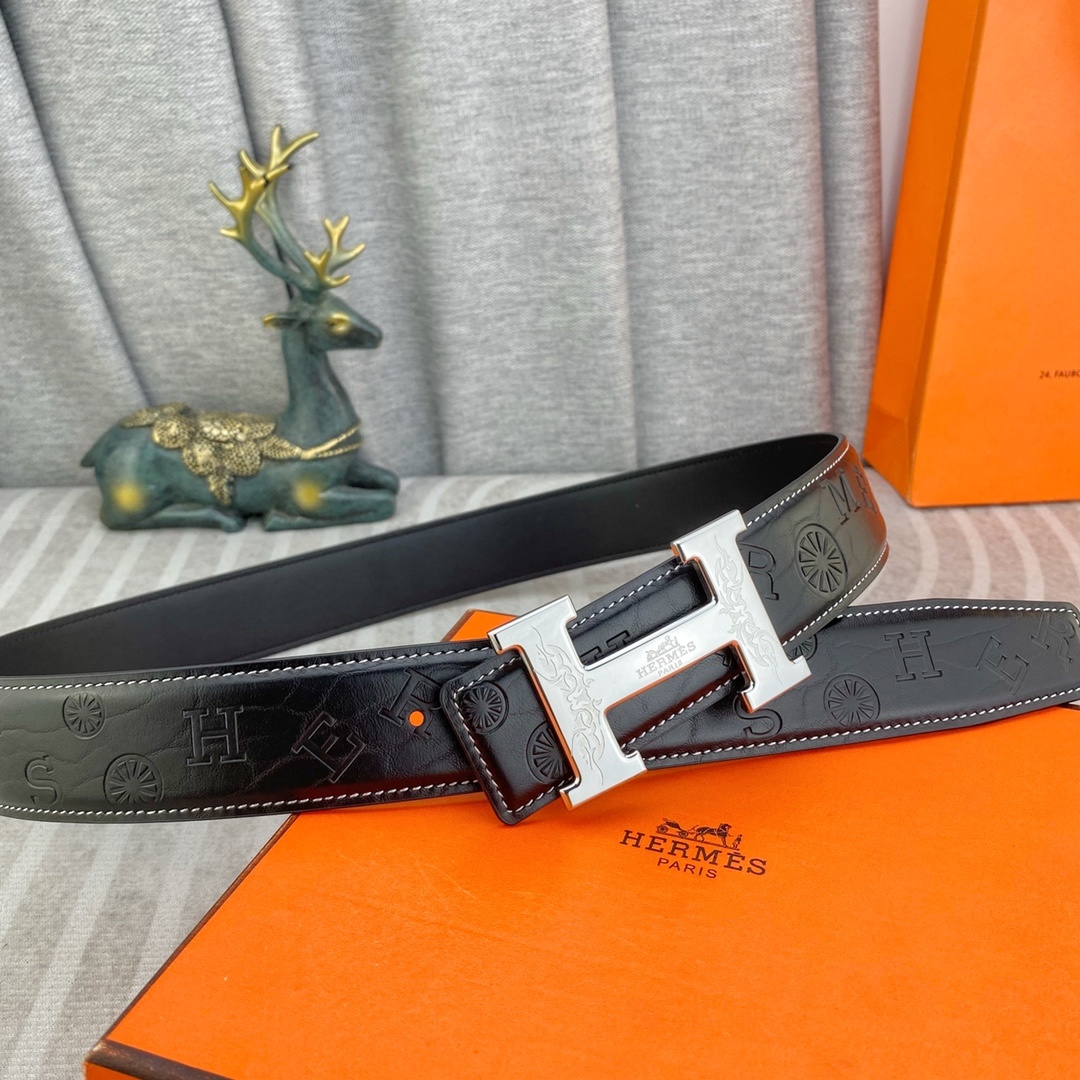 爱马仕💕 特种皮腰带系列 ,原厂五金精品不锈钢扣,手感柔软舒适 宽3.8CM。