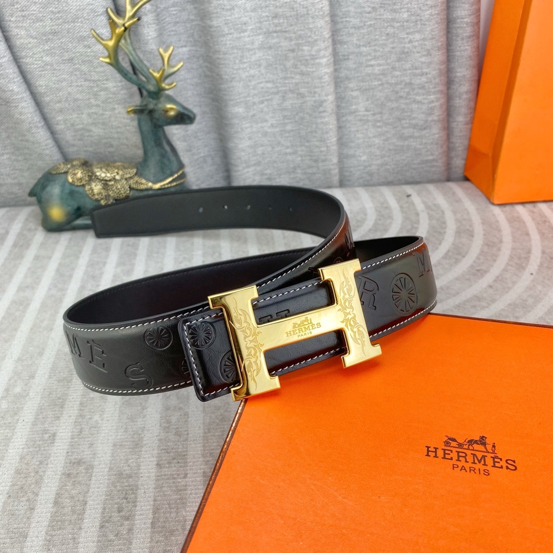 爱马仕💕 特种皮腰带系列 ,原厂五金精品不锈钢扣,手感柔软舒适 宽3.8CM。