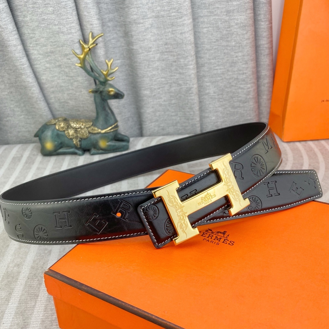 爱马仕💕 特种皮腰带系列 ,原厂五金精品不锈钢扣,手感柔软舒适 宽3.8CM。