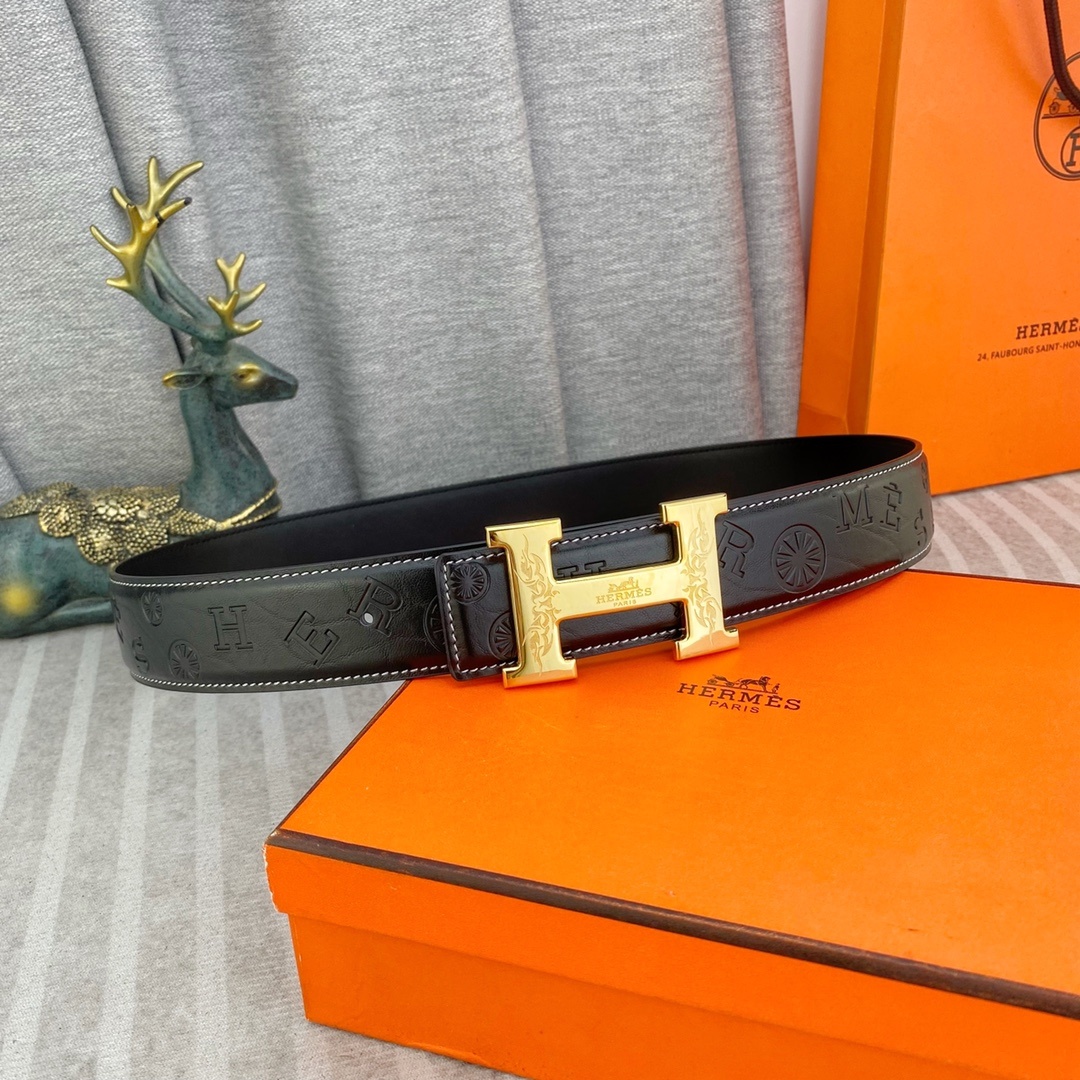 爱马仕💕 特种皮腰带系列 ,原厂五金精品不锈钢扣,手感柔软舒适 宽3.8CM。