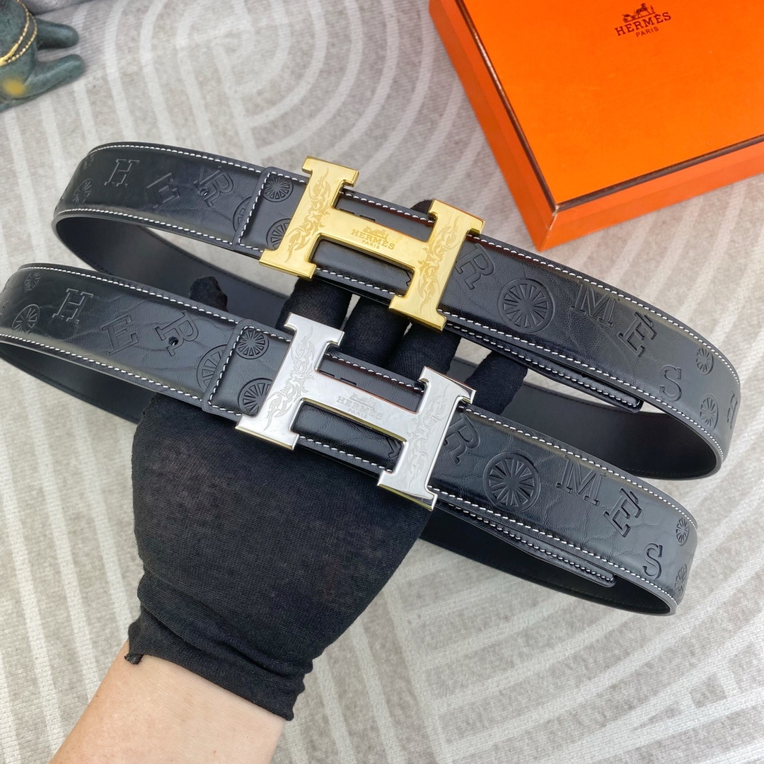 爱马仕💕 特种皮腰带系列 ,原厂五金精品不锈钢扣,手感柔软舒适 宽3.8CM。