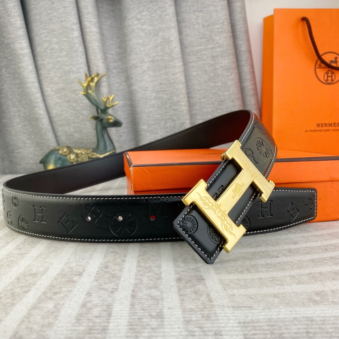 爱马仕💕 特种皮腰带系列 ,原厂五金精品不锈钢扣,手感柔软舒适 宽3.8CM。