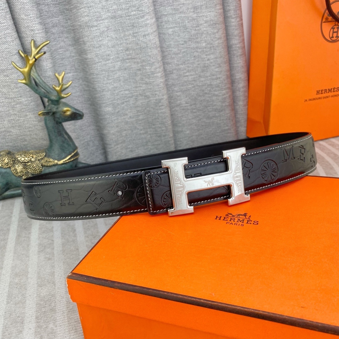 爱马仕💕 特种皮腰带系列 ,原厂五金精品不锈钢扣,手感柔软舒适 宽3.8CM。