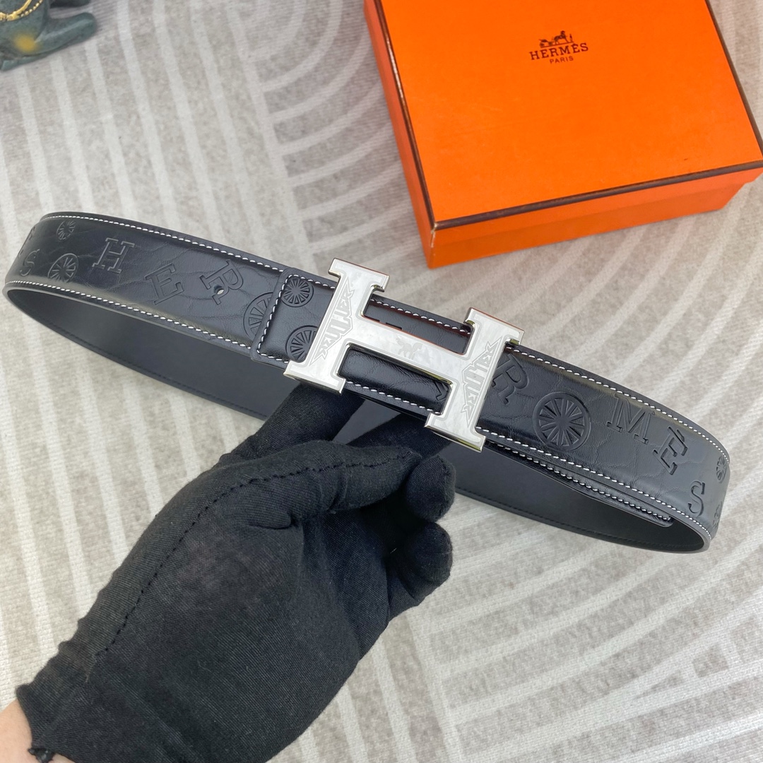 爱马仕💕 特种皮腰带系列 ，原厂五金精品不锈钢扣，手感柔软舒适 宽3.8CM。