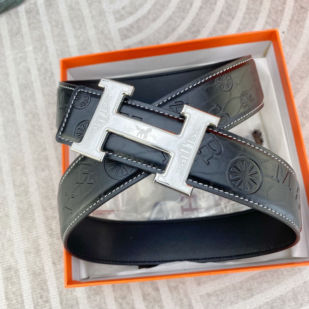爱马仕💕 特种皮腰带系列 ,原厂五金精品不锈钢扣,手感柔软舒适 宽3.8CM。
