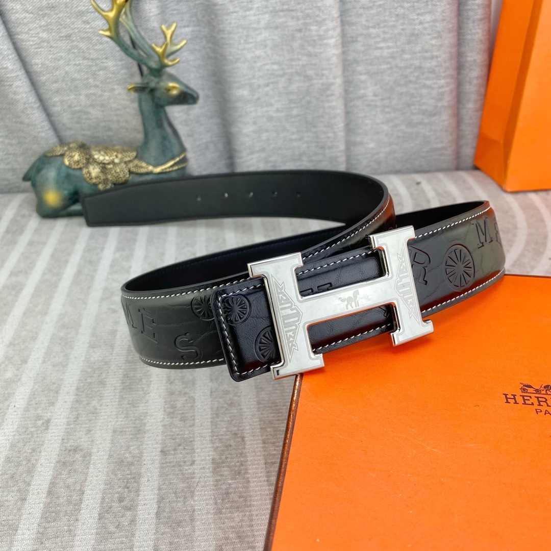 爱马仕💕 特种皮腰带系列 ,原厂五金精品不锈钢扣,手感柔软舒适 宽3.8CM。