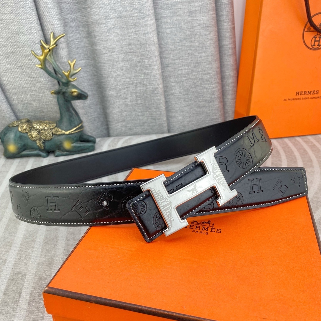 爱马仕💕 特种皮腰带系列 ,原厂五金精品不锈钢扣,手感柔软舒适 宽3.8CM。