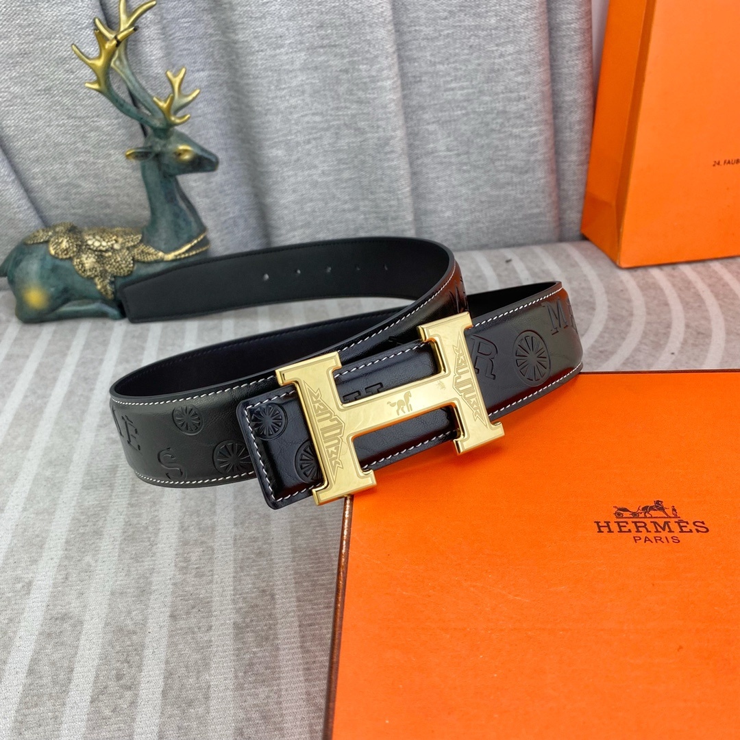 爱马仕💕 特种皮腰带系列 ,原厂五金精品不锈钢扣,手感柔软舒适 宽3.8CM。