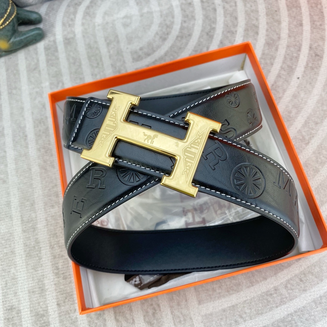 爱马仕💕 特种皮腰带系列 ,原厂五金精品不锈钢扣,手感柔软舒适 宽3.8CM。