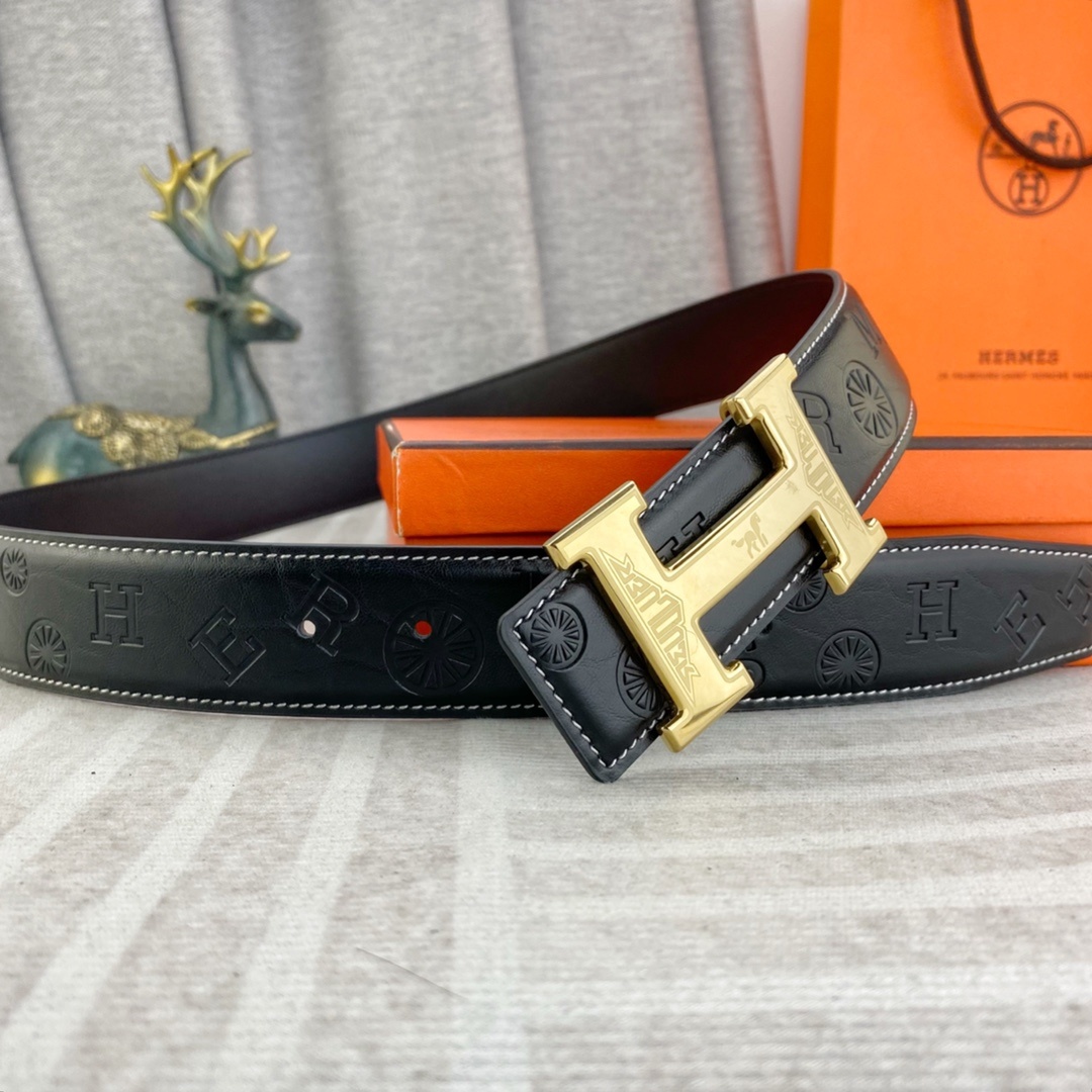 爱马仕💕 特种皮腰带系列 ,原厂五金精品不锈钢扣,手感柔软舒适 宽3.8CM。