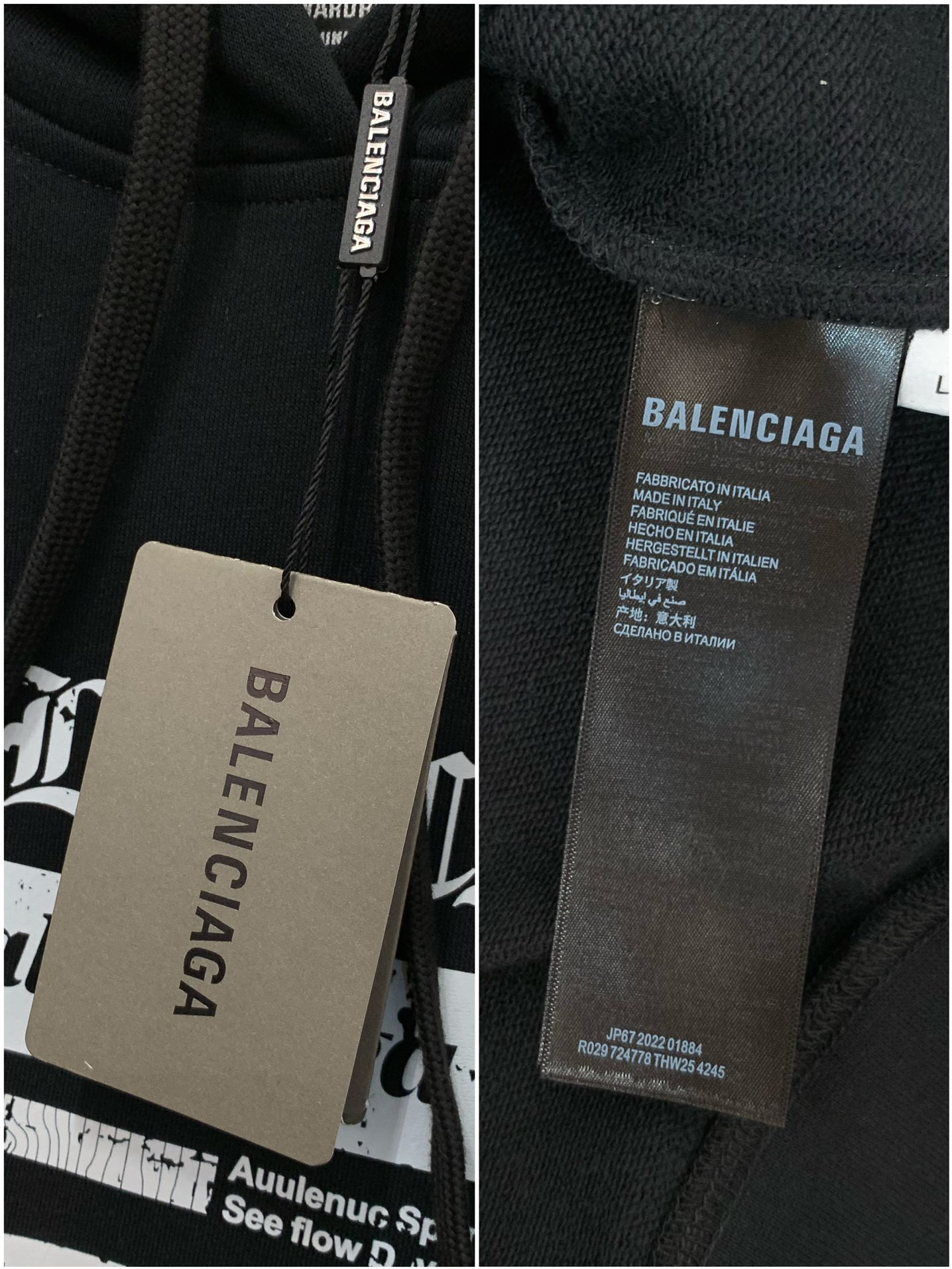 ，Balenciaga 巴黎世家，2025秋季最新款，专柜同步有售，原单狠货，爆款时尚休闲连帽卫衣，进口