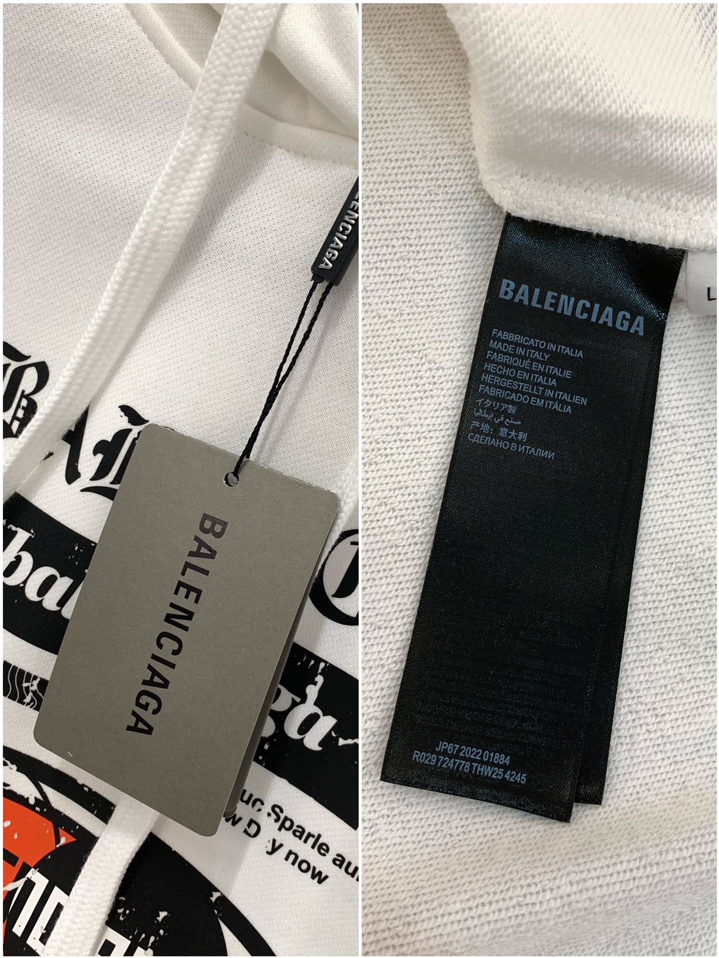 ，Balenciaga 巴黎世家，2025秋季最新款，专柜同步有售，原单狠货，爆款时尚休闲连帽卫衣，进口