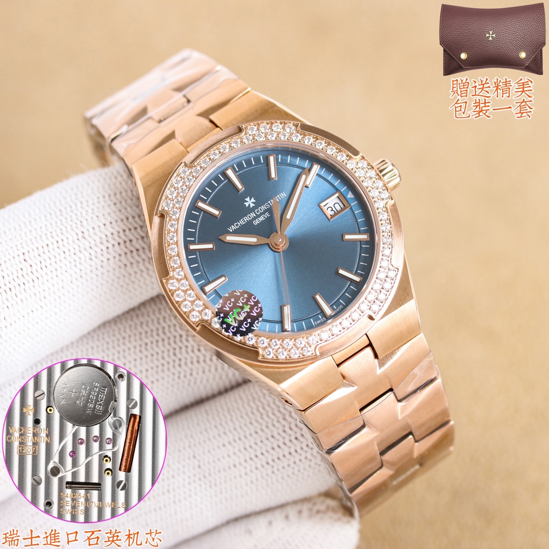 NO:340867,White gold diamond 50 VC heavy hits original synchronous 1 table 3 with 1 table 3 wear Vacheron Constantin / Vacheron Constantin / Vacheron Constantin 1205V and 1225V Size 33mmX9mm Case 316L stainless steel with hexagonal three-dimensional bezel fits the brand Malta cross logo and is inlaid with 78 brilliant rhinestones. The bottom cover adopts the original composite interlayer process with the same method to present complex multi-layered bright sand. The dial has many colors and is matched with three-dimensional multi-sided real nail font nails and uses oil-filled luminous technology. The strap 1 quick-release integrated solid steel chain 2 quick-release rubber tape 3 quick-release genuine leather belt movement imported from Switzerland, which achieves almost 0 faults, 0 repairs, and it is more assured to bring gifts., Vacheron19860909白 金 钻50 VC重磅来袭原装同步 1表3带1表3戴 江诗丹顿/Vacheron Constantin 纵横四海系列 1205V及1225V 尺寸33mmX9mm 表壳316L精钢搭配六边型立体表圈契合品牌马耳他十字标识并镶嵌78颗明亮式水钻,底盖采用原装同做法的复合夹层工艺呈现复杂的多层次光沙分明 表盘多款颜色搭配立体多边型真钉字钉并采用填油夜光工艺 表带1快拆式一体式实心钢链 2快拆式橡胶胶带 3快拆式真皮皮带 机芯瑞士进口石英机芯,做到几乎0故障,0返修,送礼自带更为放心,,vacheron,Watch