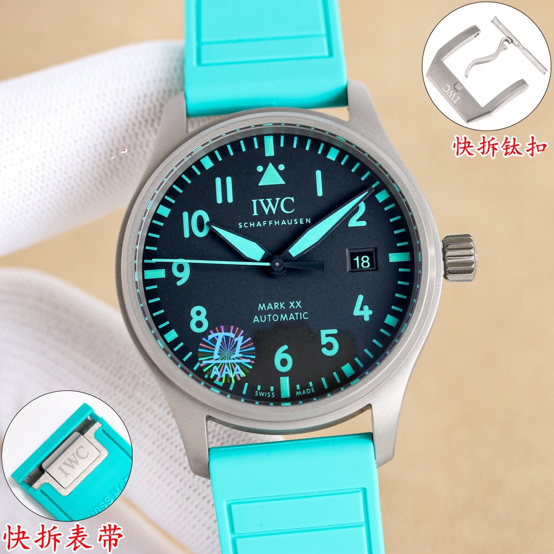 NO:340908,Unified TW New products are coming. IWC China New Mark 20 AMG Horse Oil F1 Fleet Special Edition IW328210/ Swiss Air Patrol Titanium Limited Edition IW328209 1 Case 5-grade titanium material 2 Size 40* 10.68 mm 3 Watch mirror sapphire crystal glass 4 Watch buckle titanium material quick disassembly 5 Imported fluoroelastic strap/woven fabric quick disassembly strap for automatic disassembly system 6 Movement imported from Japan Citizen 9015 movement; the adjustment of Japanese and time is synchronized with the original version to achieve stability zero rework 7 Weight: All accessories are the same as the original due to the difference in movement model Quick disassembly tape model weight 70g Quick disassembly braided belt weight 63g Really lightweight and comfortable to wear  Welfare: The first batch of orders will be given a quick disassembly tape/a pair of quick disassembly braided belt, iwc19860909统一 TW 新品重磅来袭 IWC万国全新马克二十AMG马石油F1车队特别版IW328210/ 瑞士空中巡逻兵钛金属限量版IW328209 1 表壳五级钛材料 2 尺寸40* 10.68 mm 3 表镜蓝宝石水晶玻璃 4 表扣钛材料快拆扣 5 表带自动拆卸系统的进口氟橡胶表带/编织布快拆表带 6 机芯日本进口的西铁城9015机芯；调整日厉和时间的方式和原版同步相同,实现稳定性零返修 7 重量: 所有配件均与原装一样重量 由于机芯型号差异 快拆胶带款重量70g 快拆编织皮带重量63g 真正意义上做到轻盈无比 佩戴舒适 福利:首批下单赠送快拆胶带/快拆编织皮带一副,,iwc,Watch