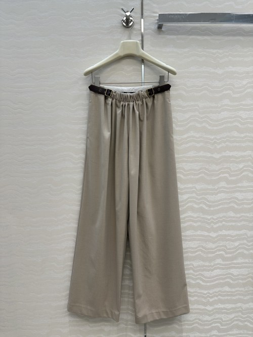 Women's High Waist Straight Leg Trousers with Belt Buckle Design 1 Women's High Waist Straight Leg Trousers with Belt Buckle Design