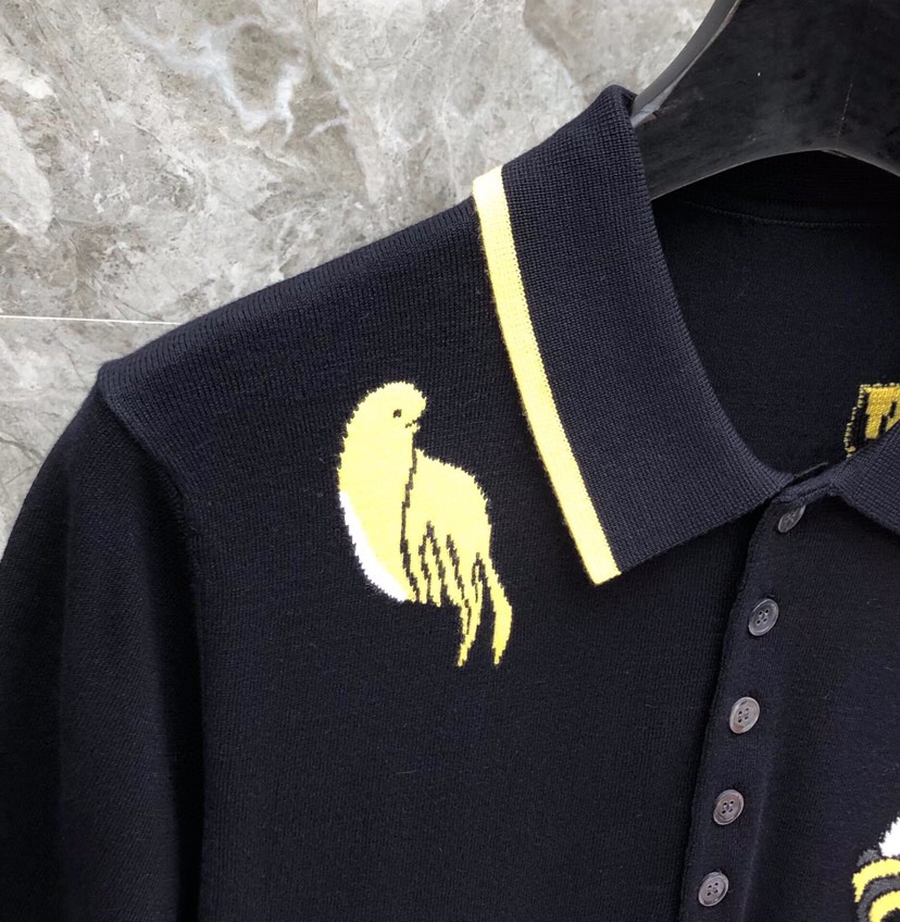 THOM BROWNE 汤姆布朗 TB重工小鸟蜜蜂🐝翻领T恤针织POLO衫，男女同款情侣款\n码数：1-