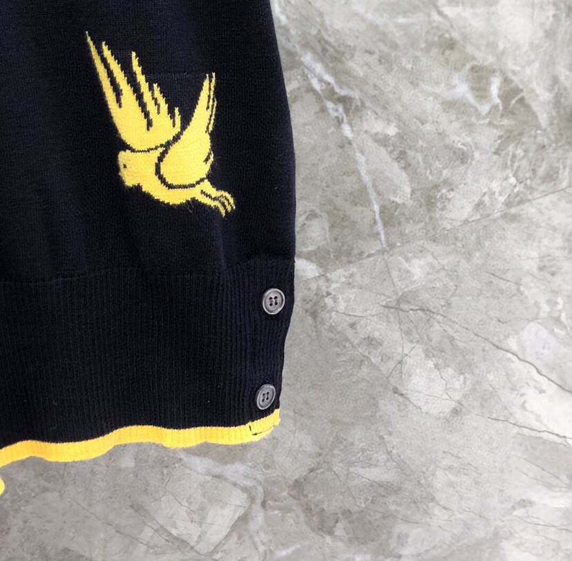 THOM BROWNE 汤姆布朗 TB重工小鸟蜜蜂🐝翻领T恤针织POLO衫，男女同款情侣款\n码数：1-