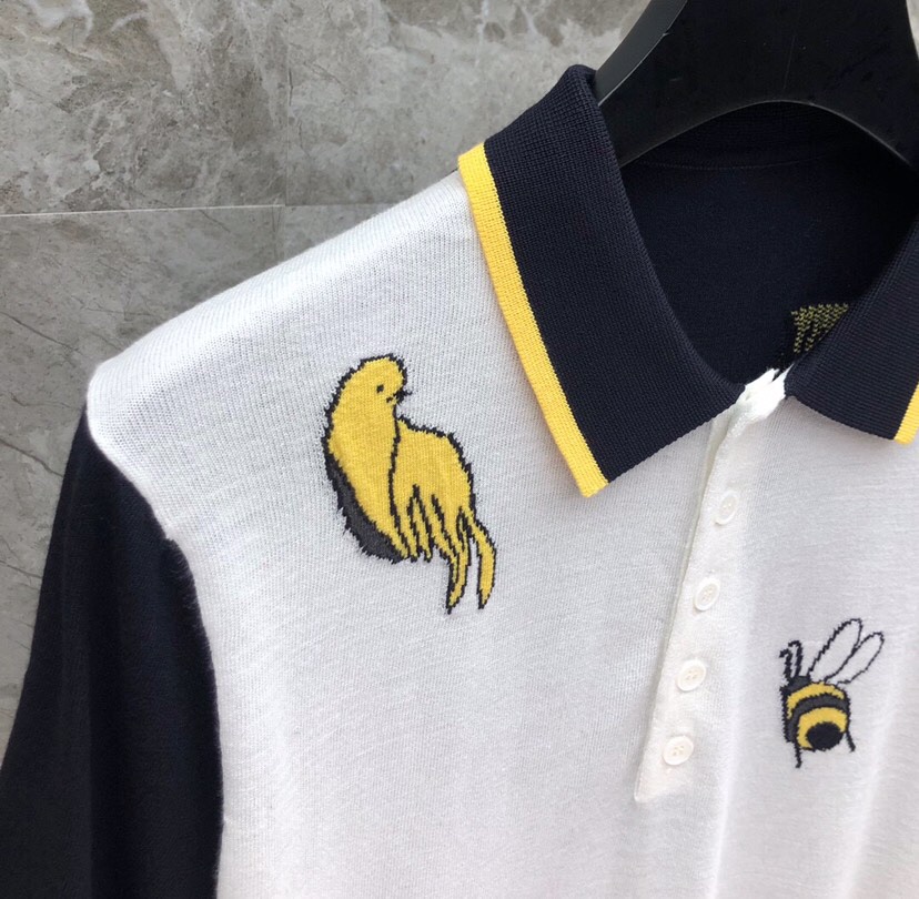 THOM BROWNE 汤姆布朗 TB重工小鸟蜜蜂🐝翻领T恤针织POLO衫，男女同款情侣款\n码数：1-