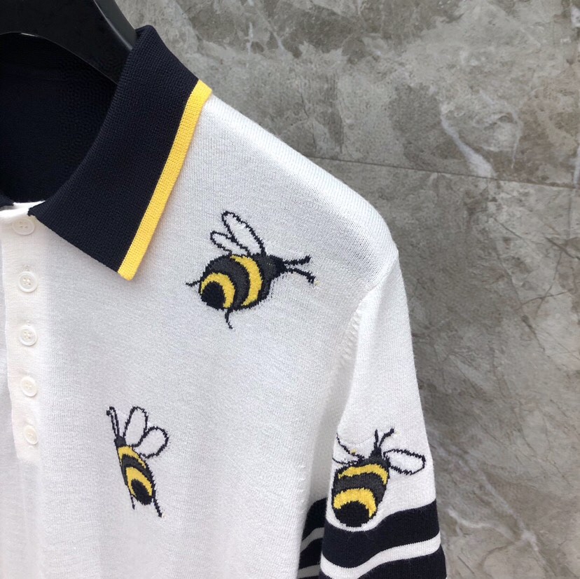THOM BROWNE 汤姆布朗 TB重工小鸟蜜蜂🐝翻领T恤针织POLO衫，男女同款情侣款\n码数：1-