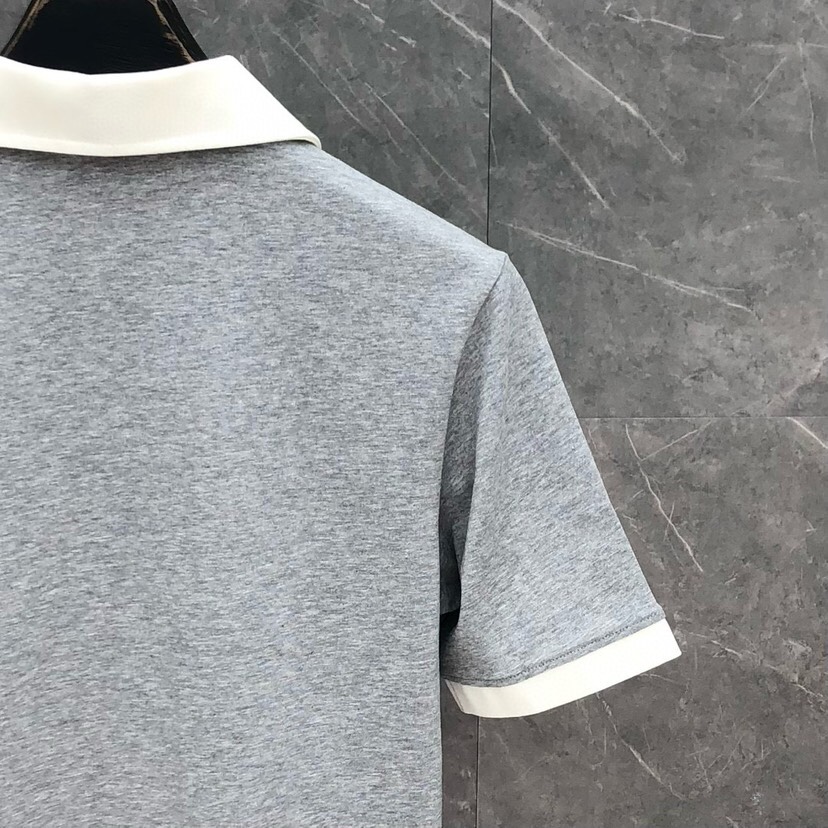 THOM BROWNE 汤姆布朗 TB小白领平纹翻领POLO，短袖翻领T恤Polo衫\n码数：1-5 颜