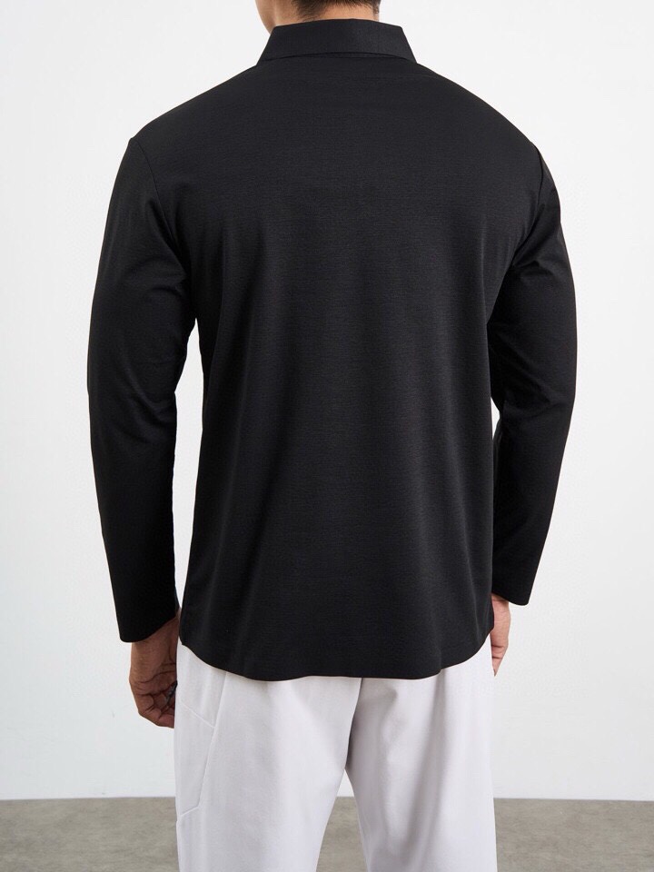 Descente迪桑特GOLF同款系列翻领长袖T恤，180克重杜邦索罗娜棉感材质，进口户外面料。以针织的