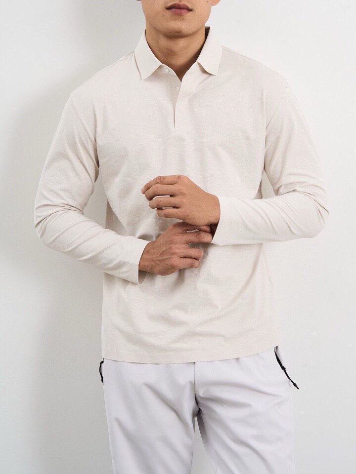 Descente迪桑特GOLF同款系列翻领长袖T恤，180克重杜邦索罗娜棉感材质，进口户外面料。以针织的