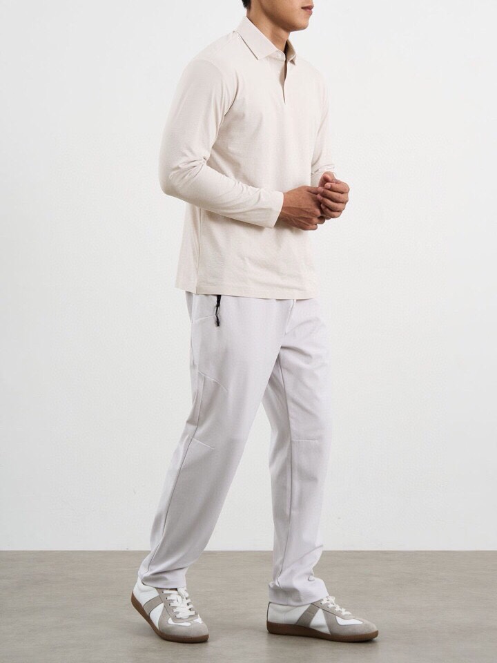 Descente迪桑特GOLF同款系列翻领长袖T恤，180克重杜邦索罗娜棉感材质，进口户外面料。以针织的