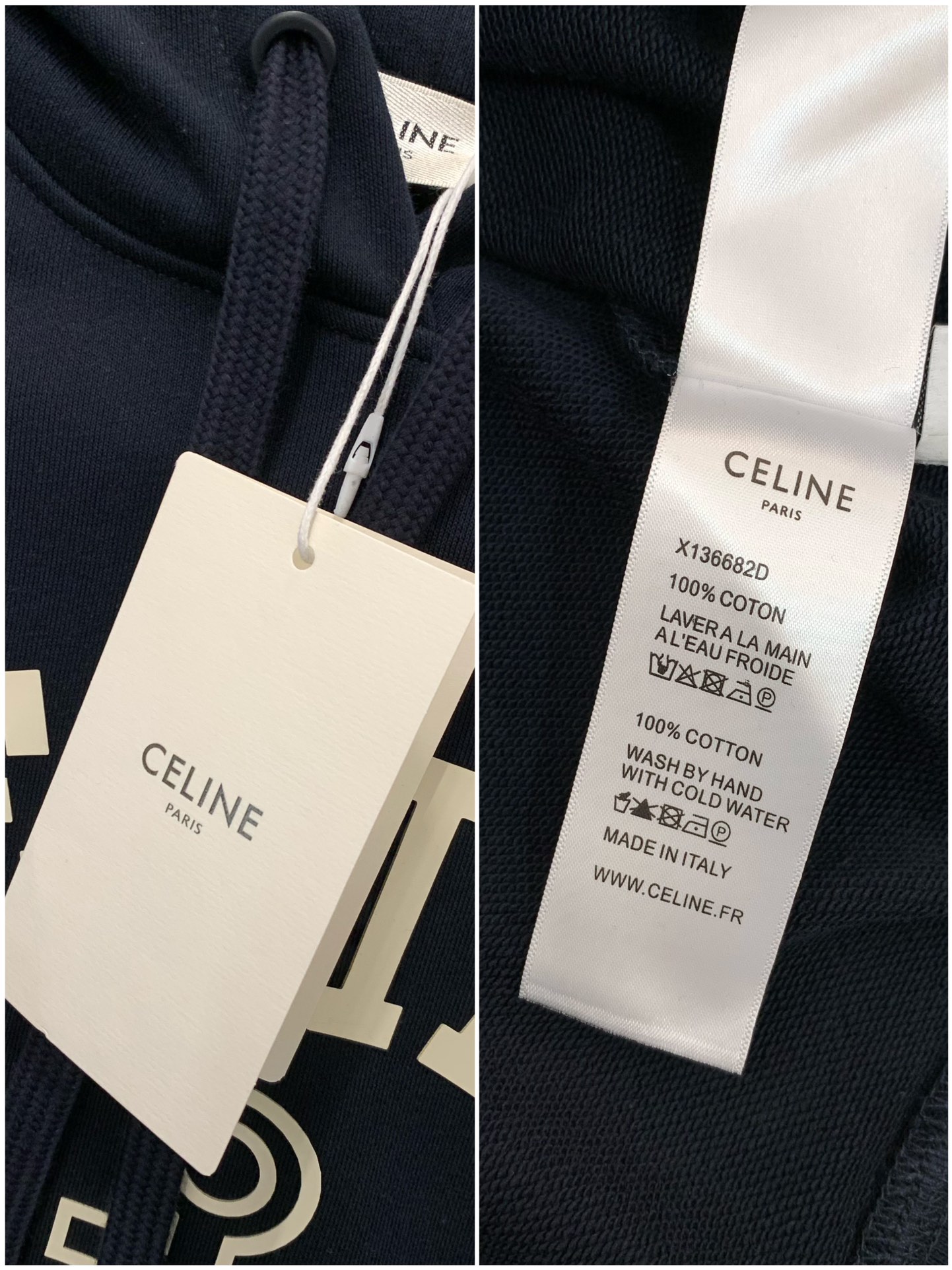 ，Celine 瑟琳，2025秋季新品，专柜同步有售，原单狠货，时尚休闲连帽卫衣，采用进口原版面料，顶级