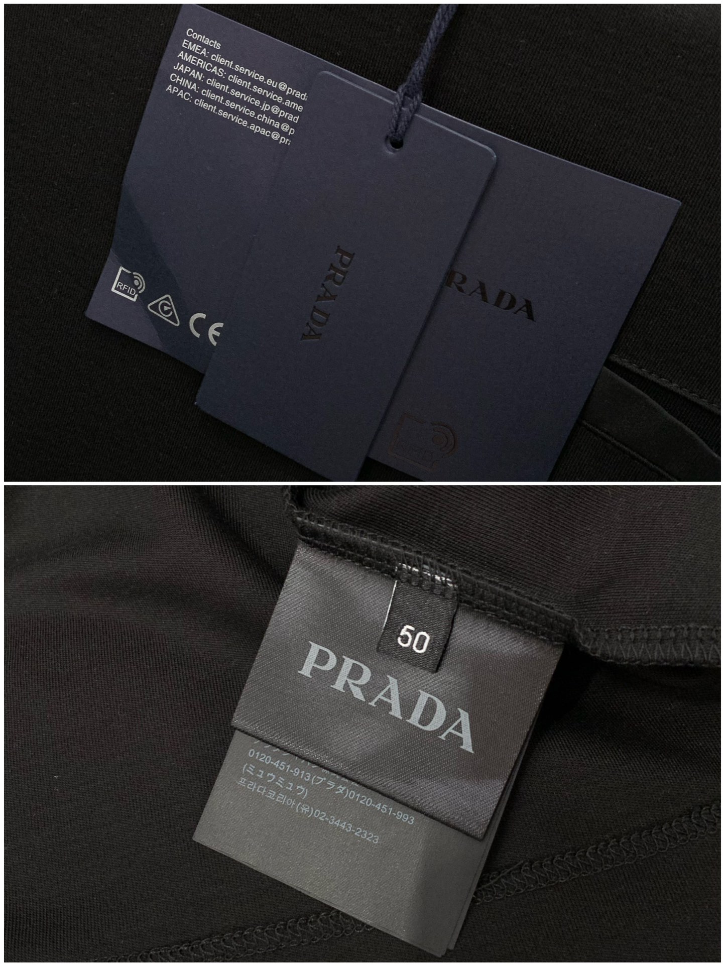 ，PRADA 普拉达，2025秋季最新品，专柜同步有售，时尚休闲圆领长袖T恤，进口原版面料，做工极为复杂