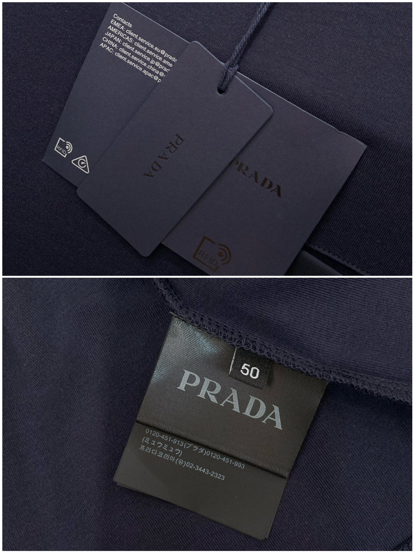 ，PRADA 普拉达，2025秋季最新品，专柜同步有售，时尚休闲圆领长袖T恤，进口原版面料，做工极为复杂
