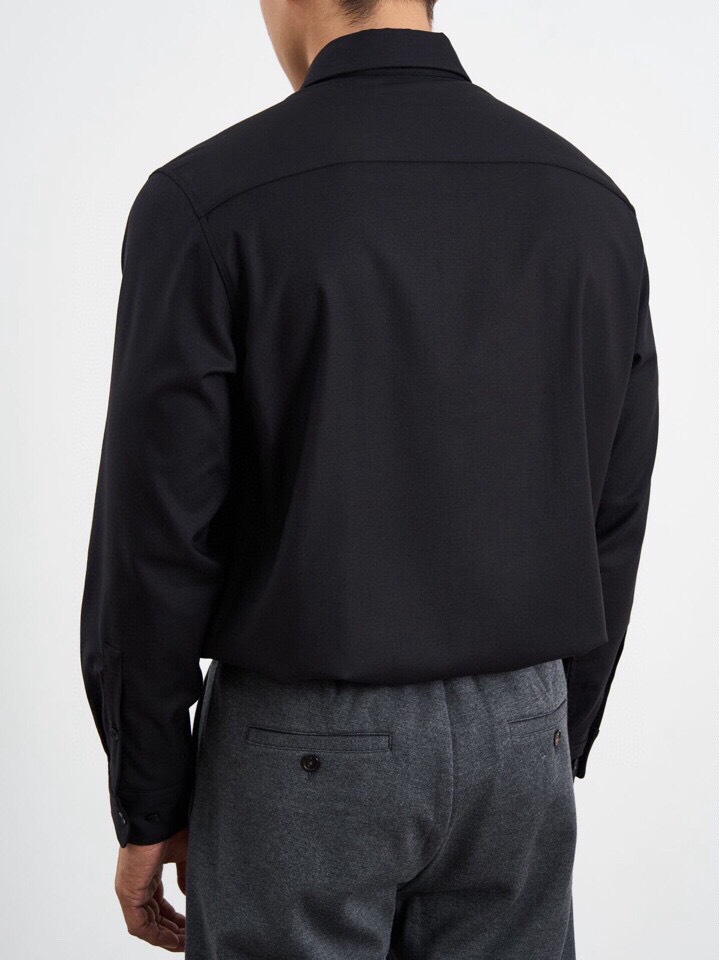 Ermenegildo Zegna 杰尼亚2025秋冬长袖衬衫，185克重莫代尔羊毛混纺面料。4种材质混